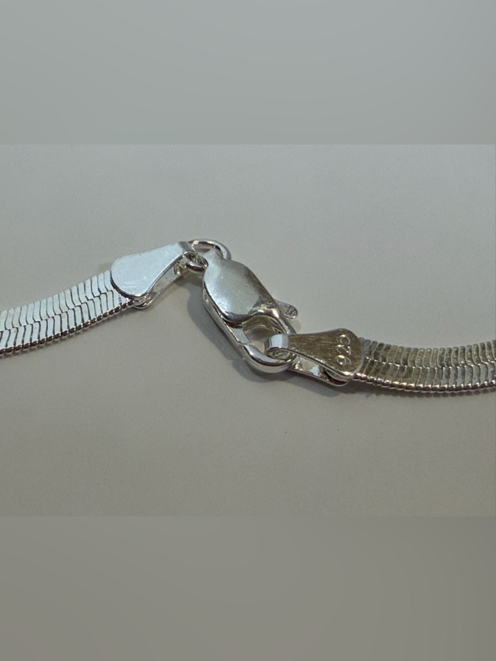 925 Sterling Silver Herringbone Chain Necklace -Unisex - Picture 8 of 11